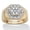 Yellow Gold-plated Sterling Silver, variant on Men's 1/10 TCW Round Diamond 18k Gold-plated Sterling Silver Hexagon-Shape Ring