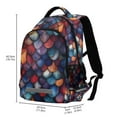 thumbnail image 2 of FORMRS Unisex Backpack Elementary School Travel Bookbag with Reflective Stripes, Purple Dragon Scales Pattern, 2 of 7