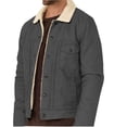 thumbnail image 4 of Men's Vintage Corduroy Trucker Jacket Snap Button Sherpa Lined Retro Lapel Western Cowboy Winter Coat, 4 of 6