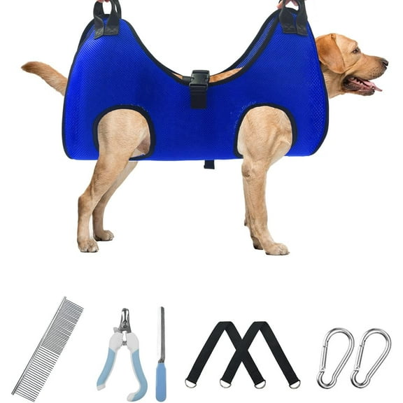 Pet Dog Grooming Hammock for Nail Trimming,Dog Restraint Hanging Harness for Nail Clipping,Dog Grooming Sling for Large Dogs with Nail Clippers/Nail File/Pet Comb,Claw Care,65CM