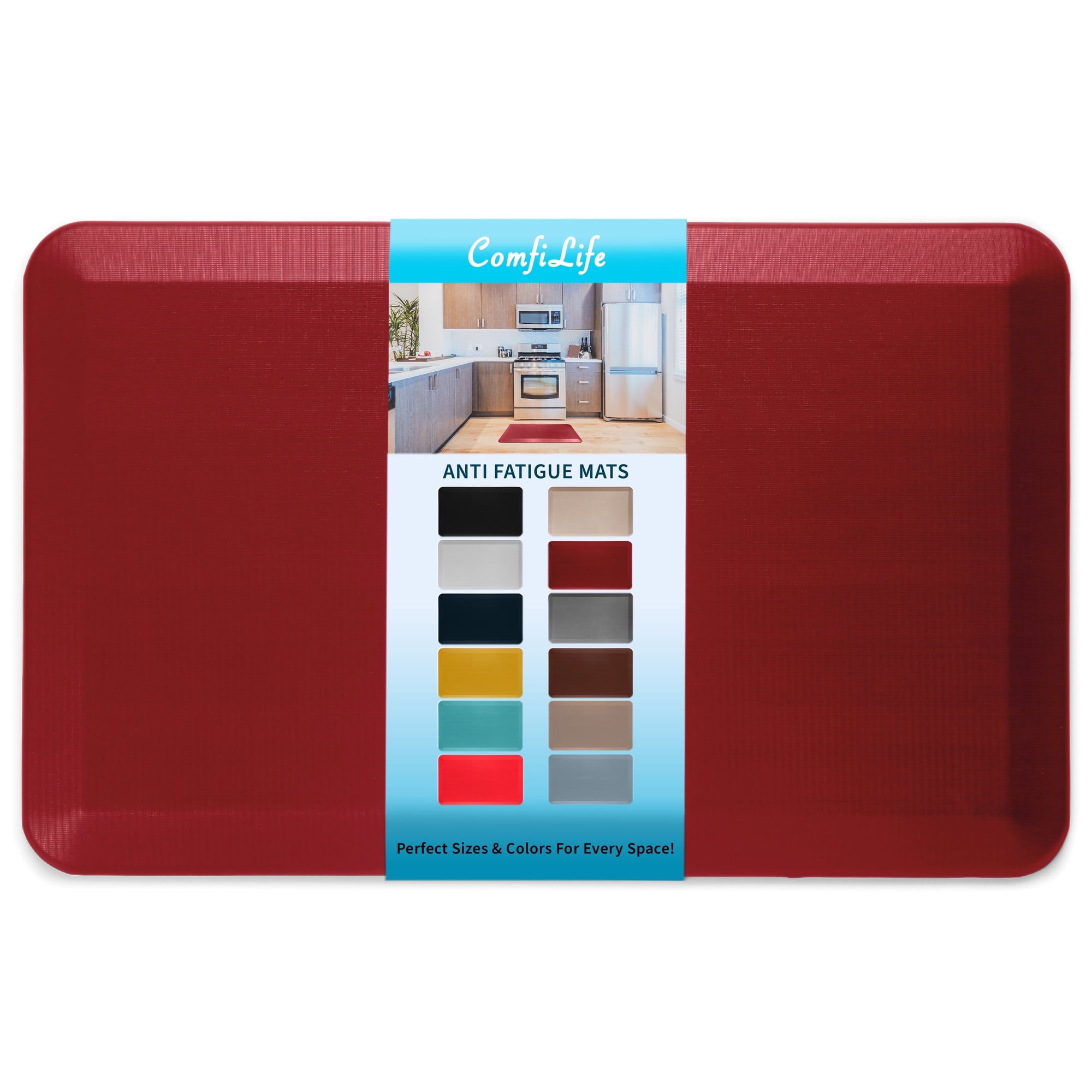 ComfiLife Anti Fatigue Durable Floor Mat for Kitchen Standing Desk Home Office Garage 20 x 32 Red
