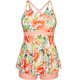 thumbnail image 1 of Traje de baño Tankini Hanna Nikole para mujer, cuello en V, rosa y naranja, 1 of 6