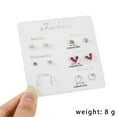 thumbnail image 2 of 6 Pairs Weekly Ear Studs Set Women Fashion Alloy Love Heart Leaf Rhinestone Earrings Jewelry Gift Type 1, 2 of 9