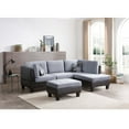 thumbnail image 6 of Nathaniel Home Contemporary L-Shaped Faux Leather Living Room Set, Black/Gray, 6 of 11