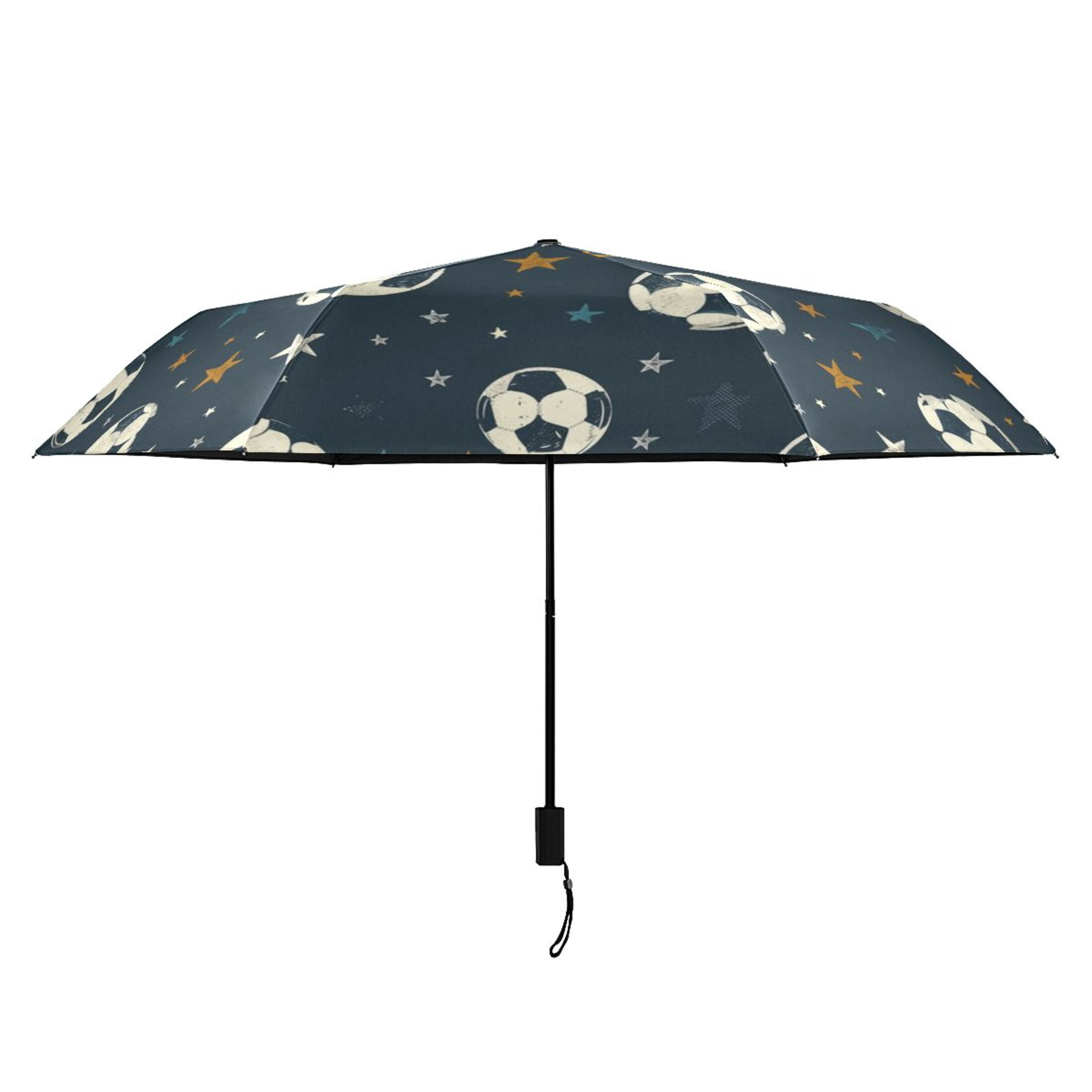 ALAZA Football and Stars UPF 50+ Compact Folding Umbrella for Rain Travel Umbrella Packable