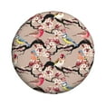 Spare Tire Cover bird Elegant berry blossoms Waterproof Sun