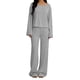 thumbnail image 3 of TaTaai Women Solid Cotton Linen Drawstring Waist Wide Straight Leg Capri Pants with Pockets Loose Casual Ladies Fitness Daily Lounge Wear Breathable No Fading Stylish Comfortable Trousers Gift, 3 of 6