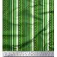 thumbnail image 1 of Soimoi Green Poly Georgette Fabric Dot & Stripe Print Fabric by Yard 52 Inch Wide, 1 of 5
