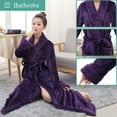 thumbnail image 2 of Artfasion Womens Long Flannel Bathrobe Solid Soft Plush Bath Robe Microfiber Fleece Full Length Sleepwear, 2 of 6