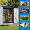 thumbnail image 3 of Dextrus 8x6 FT Outdoor Storage Shed with Lockable Doors & Air Vent, Large Metal Tool Sheds House for Backyard Patio to Store Bikes, Tools,Dark Gray, 3 of 5