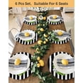 thumbnail image 4 of 15 Inch Round Placemats Set of 4, Flower Wreath Non Slip Heat Insulation PP Table Mats, Farmhouses Bow-Knot Black Stripes Washable Place Mats for Kitchen Dining Party Table Decor, 4 of 7
