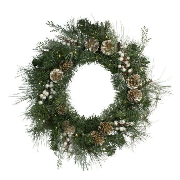 Northlight Mixed Pine, Berry and Pine Cone Christmas Wreath - 22" - Unlit
