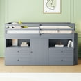 thumbnail image 2 of Twin Size Loft Bed In Gray With 4 Drawer Construction, Cabinet, Shelves - Strong & Space Saving Concept 4 Organization, Along Solution, 2 of 6