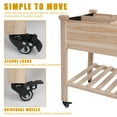 thumbnail image 6 of Raised Garden Bed 48x22.8x32.3in with Lockable Wheels Mobile Elevated Wood Planter,Storage Shelf, Protective Liner, 6 of 8