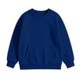 thumbnail image 4 of Chiccall Casual Girls Crew Neck Sweatshirt Plain Tone Soft Comfortable Daily Walking Shopping Vacation Cute Pullover Sweatshirt for Kids, 4 of 5