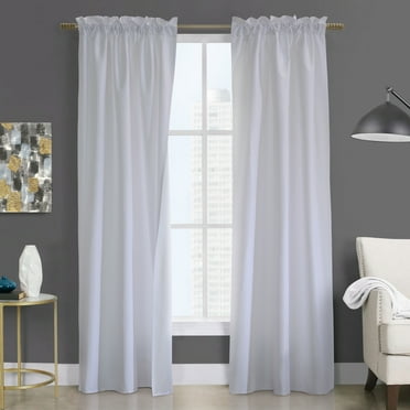 Phoenix Insulated Room Darkening Solid Curtain Panel Pair each 40" x 63" in White