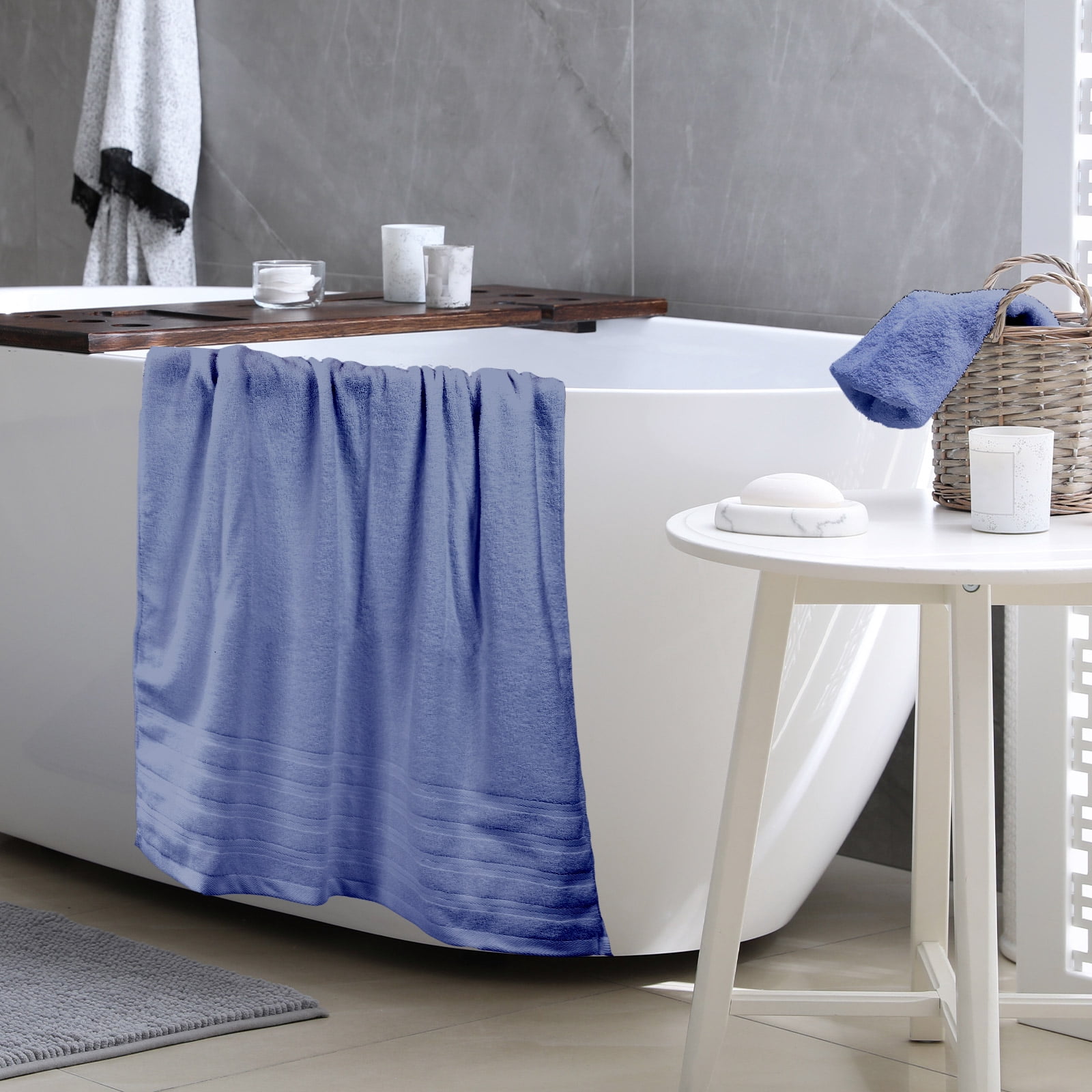 Hitime 100% Cotton Bath Towel Sets of 2 Pieces, 2 Bath Towel, Highly Absorbent Towels for Bathroom, Gym, Hotel