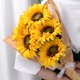 thumbnail image 2 of Nvzi 12 girasoles artificiales con tallos de 10 cm de seda a granel para decoración de bodas, hogares, jardines y fiestas al aire libre (amarillos), 2 of 5