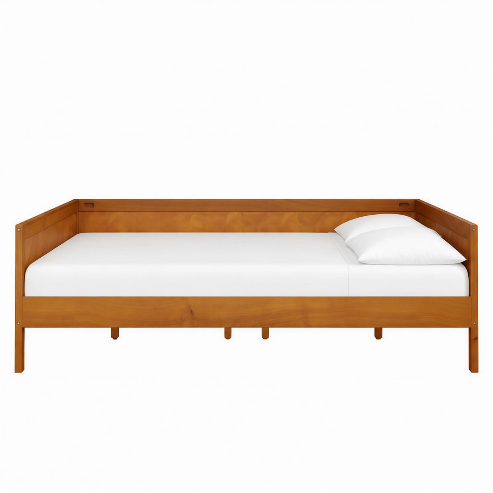 Euroco Wood Full Size Daybed, Sofa Bed with Slats, No Box Spring Needed, Walnut