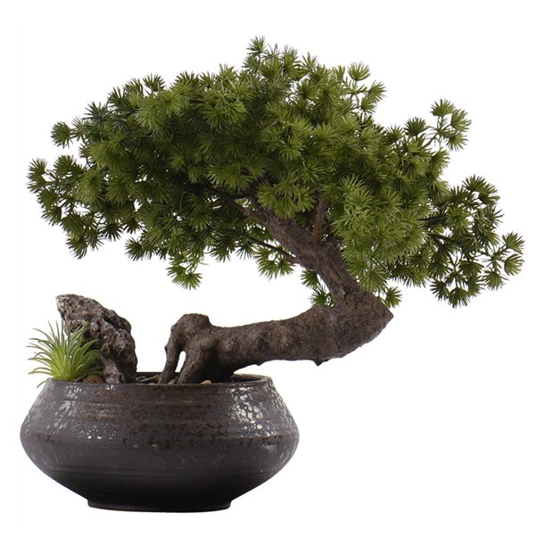 Plantas artificiales, bonsáis, decoración de escritorio, plantas artificiales de interior con macetas de cerámica