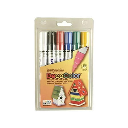 DecoColor Glossy Oil-Based Paint Marker Broad Tip for Glass, Clay, Wood, Stone, Porcelain, Mirrors, Metal, and Paper