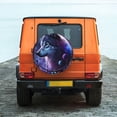 thumbnail image 6 of Sikiie Feathered Wolf PVC Leather Spare Tire Wheel Cover Spare Tire Cover, for Car Truck SUV Camper Trailer Universal Fit(14-17in)-17 inch, 6 of 6
