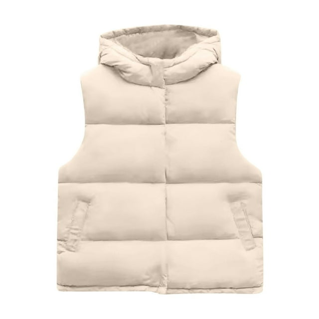Posijego Veste de Neige pour Enfants pour Garçons Filles Doudounes à Capuche Gilets d'Hiver Chauds Sans Manches Manteaux d'Extérieur