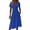 Dark Blue, variant on Women Midi Dresses Swing V-Neck A Line Sundress Relaxed Fit Short Sleeve Boho Dress Solid Color Beach High Waist Tunic Dresses Purple 2XL