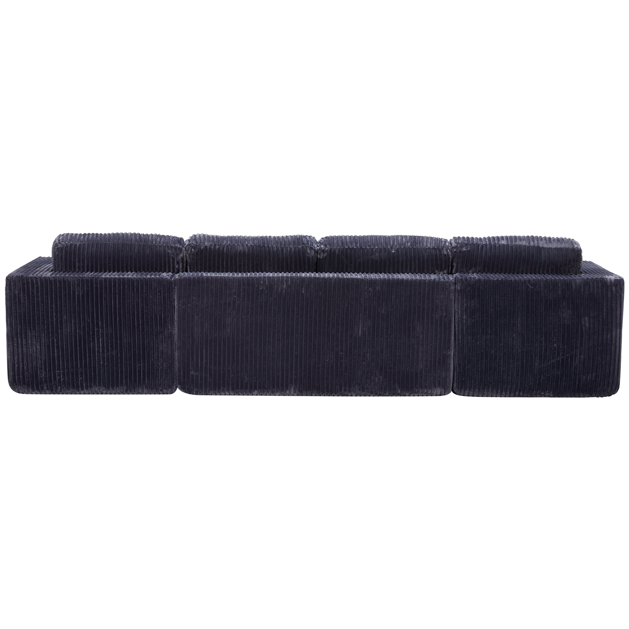 Leumius 130" Oversized Cloud Boneless Sofa Couch with Chaise, ,U Shaped Modular Sectional Sofa with Deep Seat for Living Room,No Assembly Required,Dark Gray