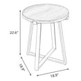 thumbnail image 5 of Abble 19in Indoor Round Manufactured Wood Bedroom Side Table Living Room Furniture Accent End Table, Oak, 5 of 5