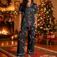 thumbnail image 2 of HAYIMI Women Christmas 2 Piece Pajama Set, Short Sleeve Lapel Button-Down Tops And Pants Set, Xmas Print Loungewear Sleepwear For Relaxed Evenings, 2 of 7
