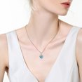 thumbnail image 5 of Sterling Silver Simulated Aquamarine Heart Pendant Necklace, 18" Gifts for Women, 5 of 6