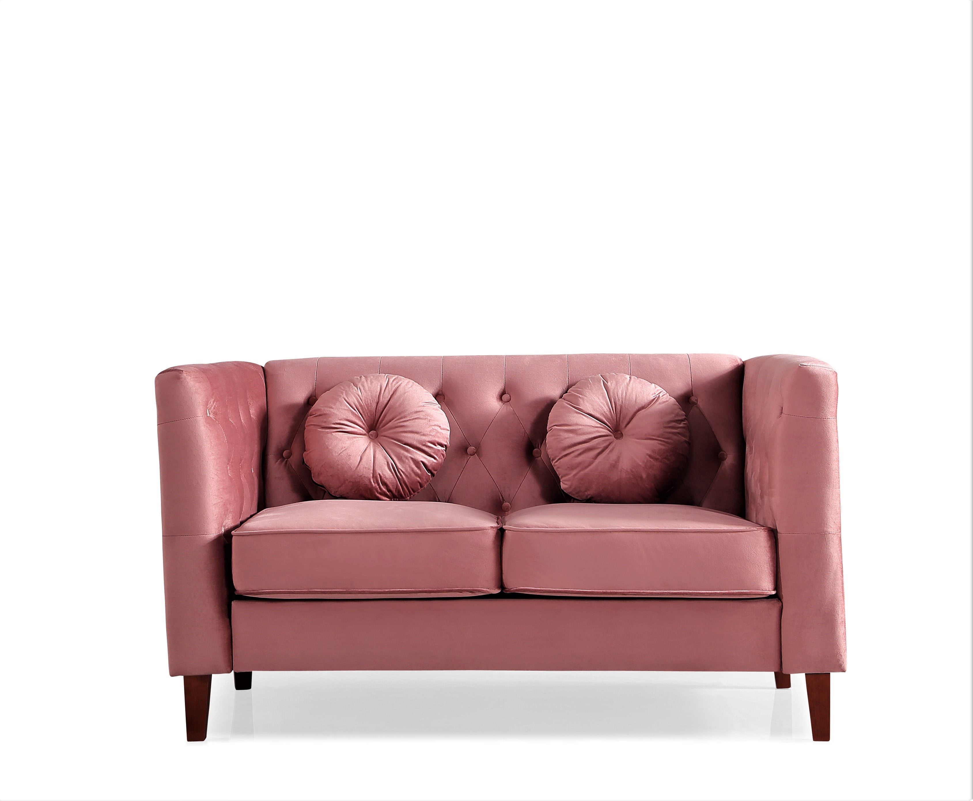 Uspridefurniture velvet Loveseat -Rose, Removable Seat Cushions