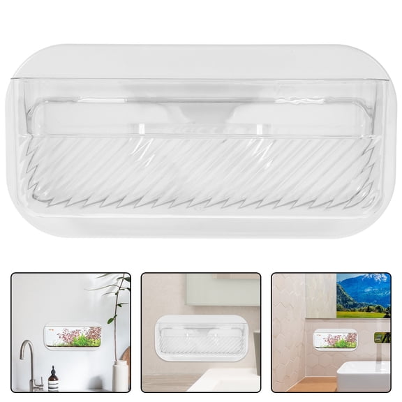 RENACLIPY Transparent Outdoor Wall Planter with Self-Adhesive Mounting for Plants, Ideal for Garden and Plant Enthusiasts, 1 Pack