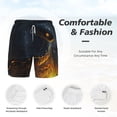 thumbnail image 5 of Lsque Mens Swim Trunks Glowing Snake Dark Forest Pattern - Bathing Suit Compression Liner - Beach Swim Shorts Swimwear - (S-3XL) - Stretch Quick Dry -Small, 5 of 9