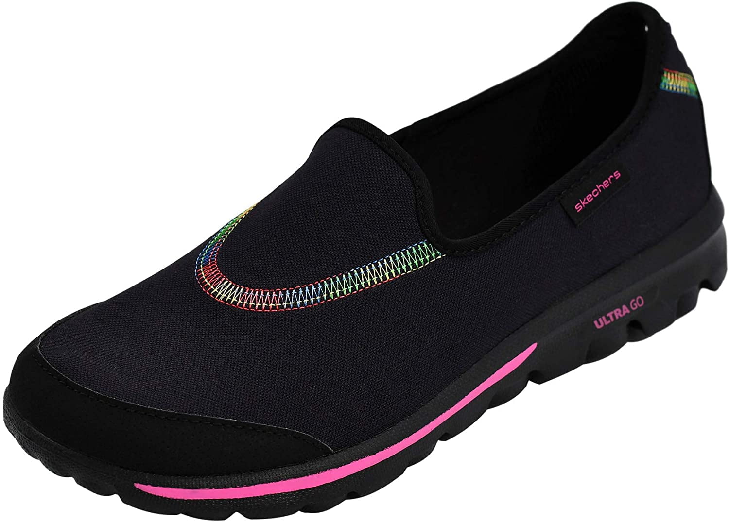 Skechers Performance Women's Go Walk Slip-On Walking Shoe, Black/Pink ...
