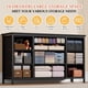 thumbnail image 4 of 10-cajón moderno grande cómoda: ideal para as a 55-pulgada long TV gabinete con electrical outlets, metal framed entertainment center y fabric almacenamiento para dormitorio, entrada, hallway, 4 of 8