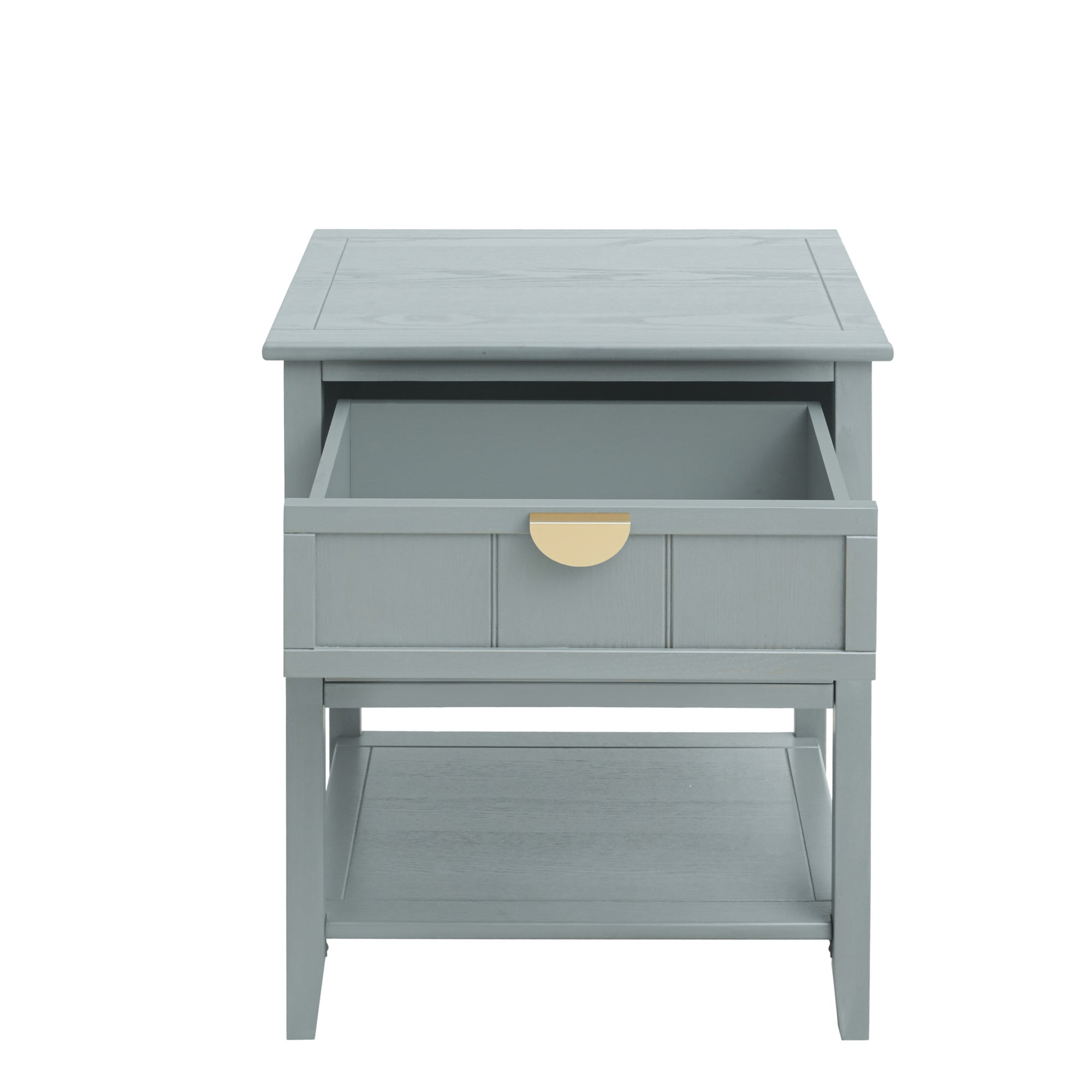 Resenkos Farmhouse Nightstand for Bedroom with 2 Drawers, Metal Handle Storage Bedside End Table, Olive Green Finish
