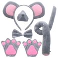 thumbnail image 1 of 1 Set Mouse Costume Set Including Mouse Ears Headband Mouse Nose Mouse Tail Bow Tie Kit, 1 of 3