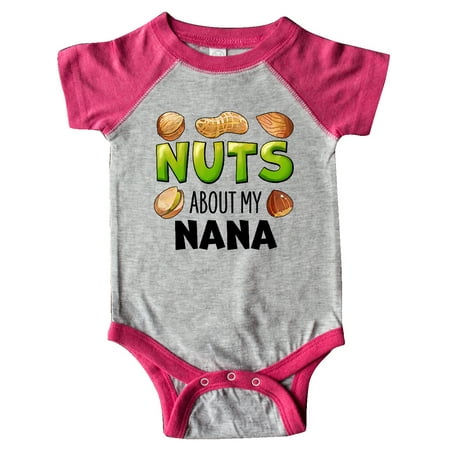

Inktastic Nuts About My Nana Peanut Almond Pistachio Gift Baby Boy or Baby Girl Bodysuit