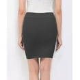 thumbnail image 3 of Made by Johnny Women's Elastic Waist Stretch Bodycon Midi Pencil Skirt Above The Knee Length Classic Skirt XXL CHARCOAL, 3 of 5