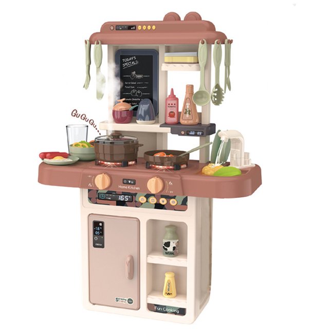 36 PCS Kitchen Set Kids Pretend Play Kitchen Cook Toy Set Kids functional kitchen table set with cookware and plastic food