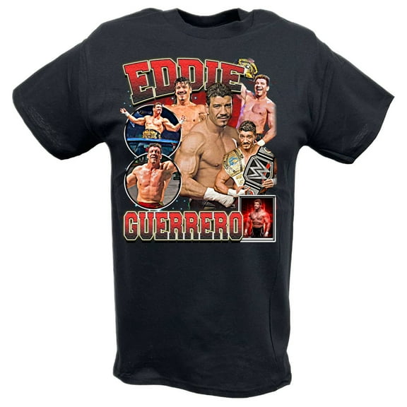 Eddie Guerrero Ultimate Collage Black T-shirt