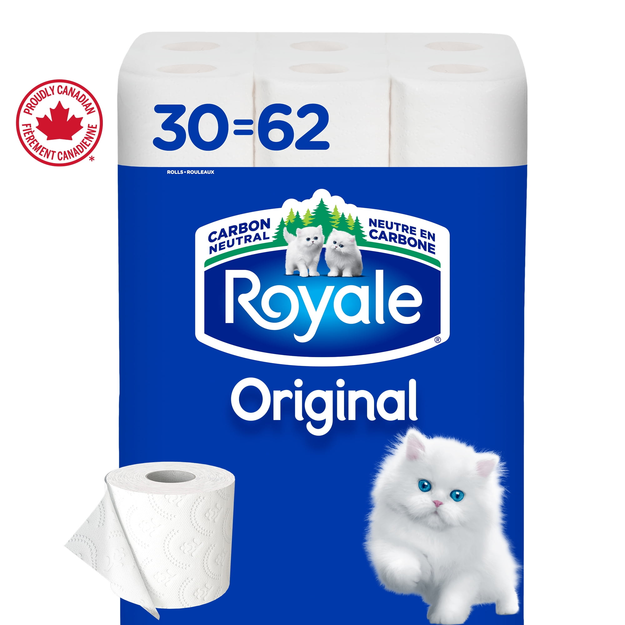 Royale Original, 2 Ply Toilet Paper, 30 Equal 62 Bathroom Tissue Rolls, 251 Toilet Paper Sheets per Roll