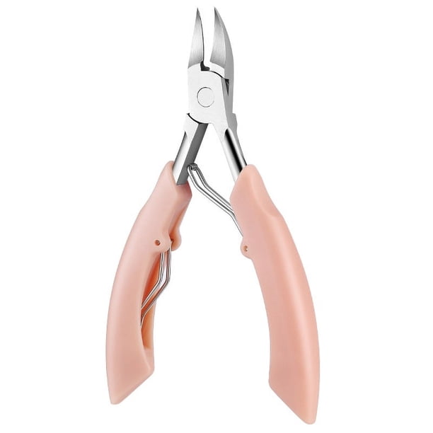 Cortaúñas con mango de plástico, alicates de punta de águila de acero inoxidable, cortaúñas con ranura para uñas, herramientas de manicura, tijeras para piel muerta de las uñas