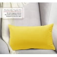 thumbnail image 2 of Nestl Velvet Throw Pillow Covers Solid Rectangle Soft Decorative Pillow Cover for Sofa, 12" x 20", Yellow, Pack of 2, 2 of 8