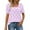 Purple, variant on T-shirts for Women Plus Size Short Sleeve Square Neck Polka Dot Printing Casual Loose T-shirt White M