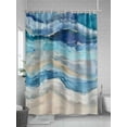 thumbnail image 5 of Fsddascl Blue Coastal Shower Curtain Set - 60" x 72" Washable Bathtub Curtain with 12 Hooks, Summer Beach Nautical Abstract Art Waterproof Fabric Stall Shower Curtains for Bathroom/Bathtub Décor, 5 of 6