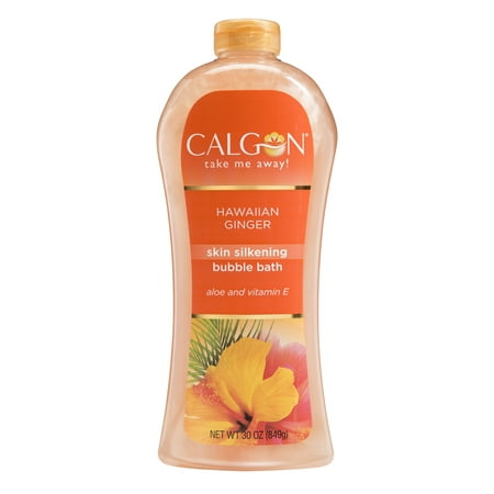 (2 pack) Calgon Skin Silkening Bubble Bath with Aloe & Vitamin E, Hawaiian Ginger, 30
