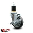 thumbnail image 2 of 4 Inch Thermoplastic Rubber Swivel 1-7/8 Inch Expanding Stem Caster with Brake, 2 of 2